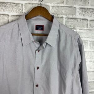 UNTUCKit Rubican Wrinkle Free Light Gray Long Sleeve Button up Shirt Mens 3XL